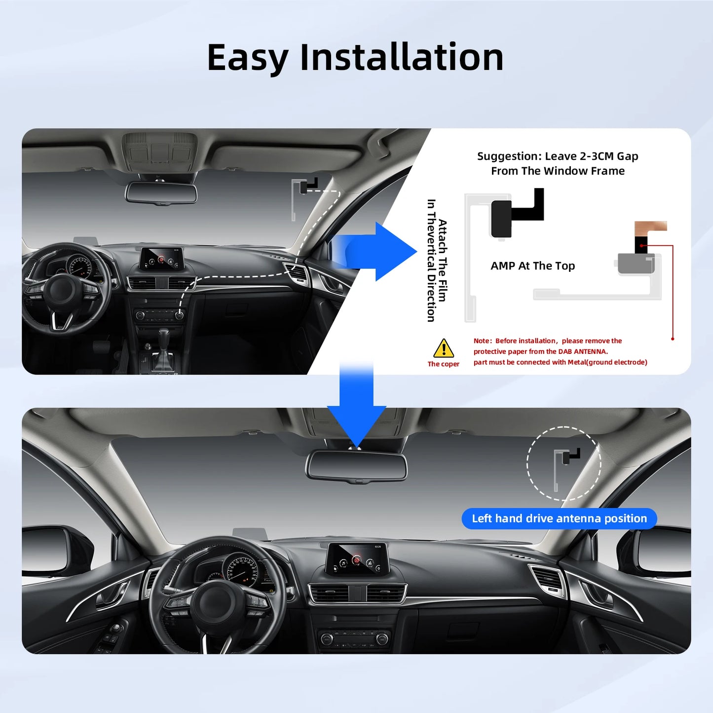 Portable Car DAB/DAB+ Radio Adapter FM Transmitter, ∞ Presets, HD Display, Instant Upgrade, Crystal Clear Sound for All Vehicles