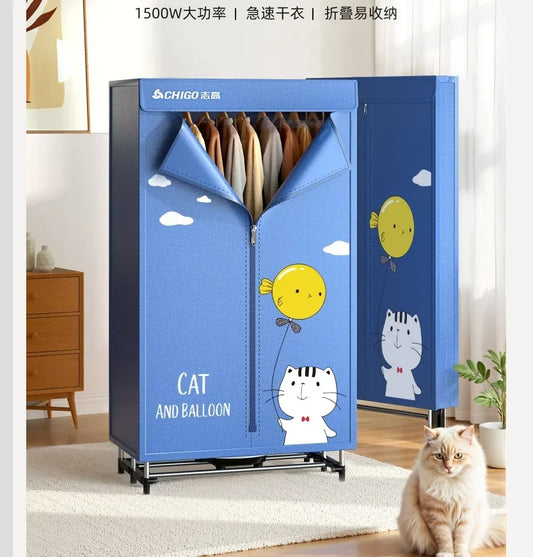 220V Chigo Foldable Clothes Dryer Large Capacity Home Drying Machine Wardrobe New Design BDC