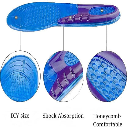 1Pair Silicone Insoles for Shoes Orthotic Arch Support Insole Soft Shoe Inserts Sport Anti-slip Template For Man Women Shoe Sole