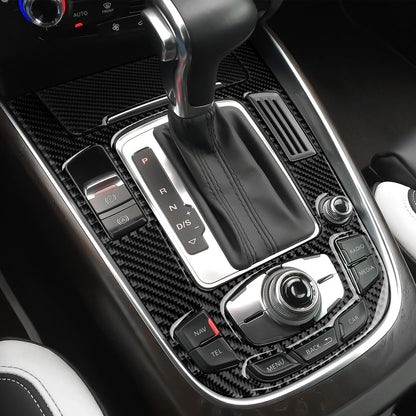 Car Center Console Gear Shift Panel Set, For Audi A4 S4 RS4 A5 S5 RS5 (2007-2016) Carbon Fiber Interior Sticker Trim Accessories