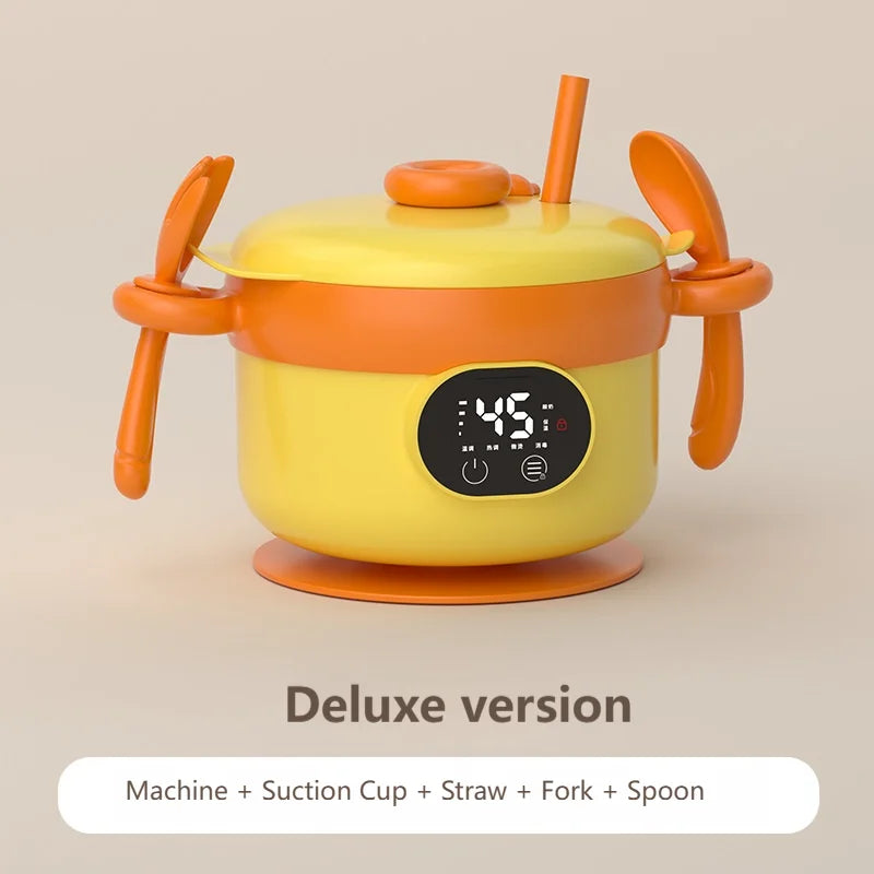 470ml Smart Insulated Bowl for Kids Portable Picnic Milk/Food Warmer 3600mAh Stainless Steel Heating Insulated Lunch Box