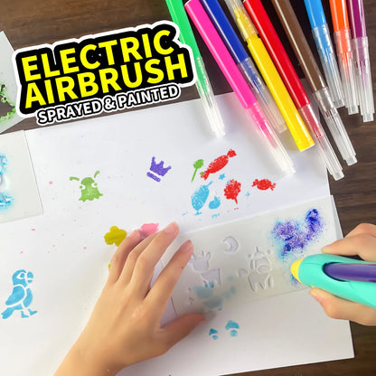 Electric Watercolor Spray Pen Children Hand-painted Color Paintbrush Washable 12 Color Spray Pen Toys for Kids Drawing Toy Gift