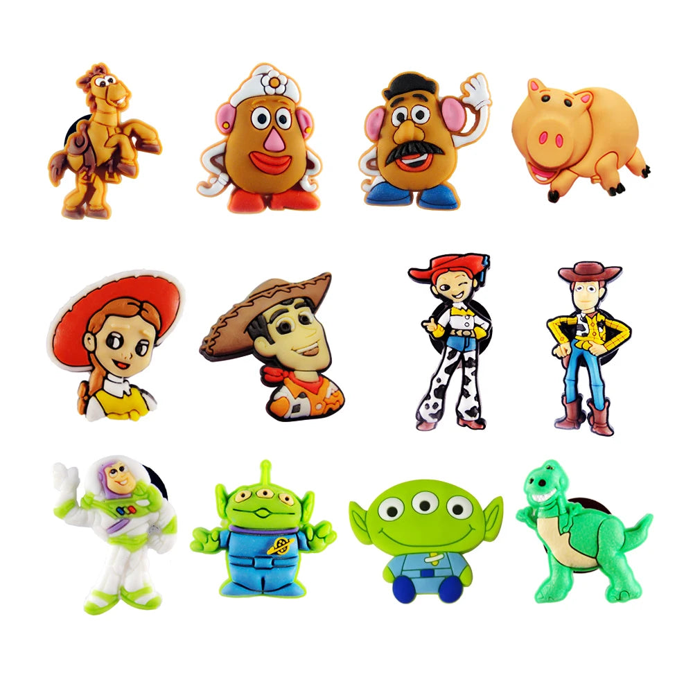 MESUCA 12-200pcs Buzz Lightyear Shoe Charms For Sandals,Shoe Decoration Accessories Shoe Pins Great Gift For Men Women