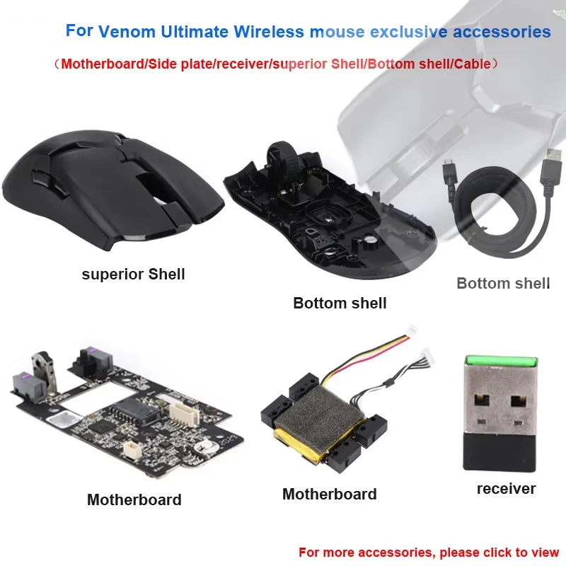 For Viper Ultimate Edition Mouse Shell Battery Motherboard Receiver Roller Cable Small Side Button Charging Board Parts