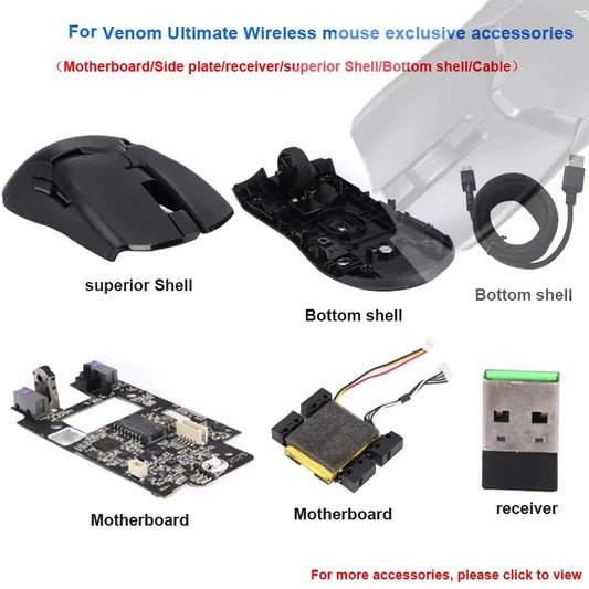 For Viper Ultimate Edition Mouse Shell Battery Motherboard Receiver Roller Cable Small Side Button Charging Board Parts