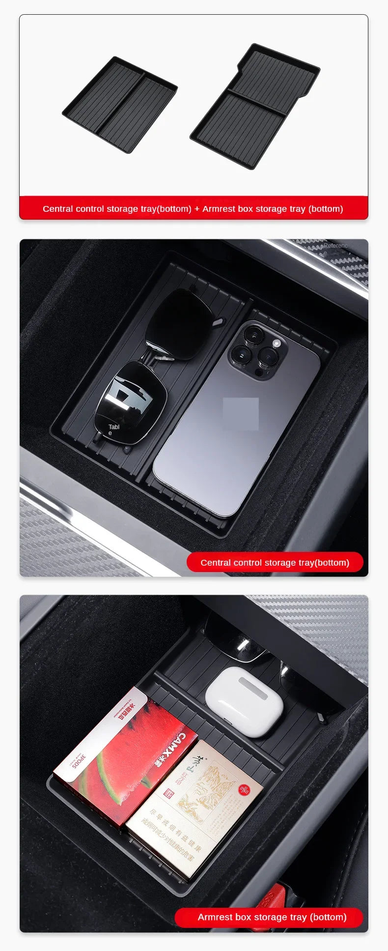 for Tesla Model Y YL Juniper 2025 Center Console Storage Tray Armrest Box Organizer Box Tesla Model 3 Highland 2024 Accessories