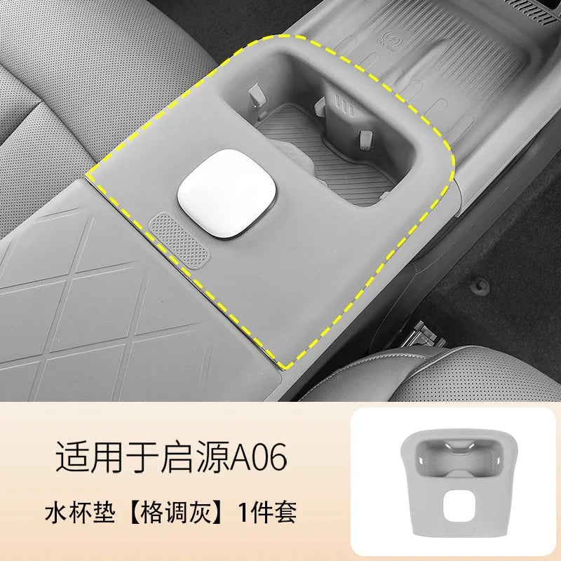 For Changan A06 2026 Wireless Charger Anti-Slip Mat & Cup Holder Liner Set, Non-Scratch Silicone Interior Accessories