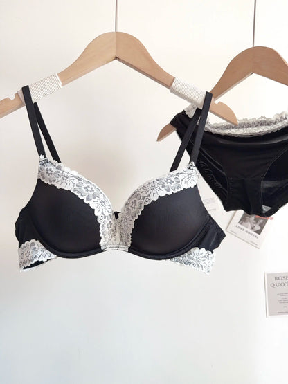 Sexy Leopard Print Lingerie Set Women Wireless Invisible Small Bust Lift, Adjustable A To C Cup, Sheer Lace Pure Style,soft S-XL
