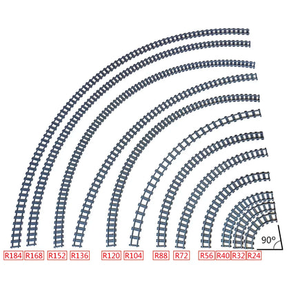MOC City Bricks Train Flexible Construction Parts Railway Curve Track R104 Building Blocks Model Accessories Compatible 53401
