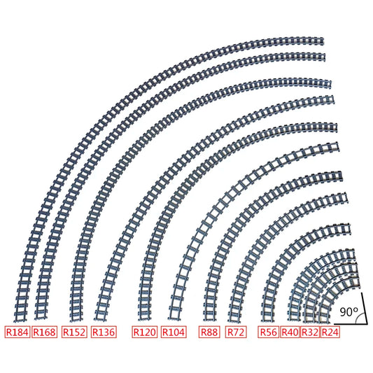 MOC City Bricks Train Flexible Construction Parts Railway Curve Track R104 Building Blocks Model Accessories Compatible 53401
