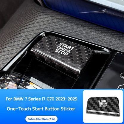 For BMW 5 7 X3 series i5i7 G45 G60 G70 2023-2026 Real carbon fiber one-key start button decorative stickers interior accessories
