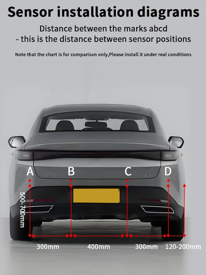 16.5mm 4 Parking Sensor Car Reverse Radar Sound Silent Mode Waterproof 12V Safe Parking Assist For Car Truck Van RV