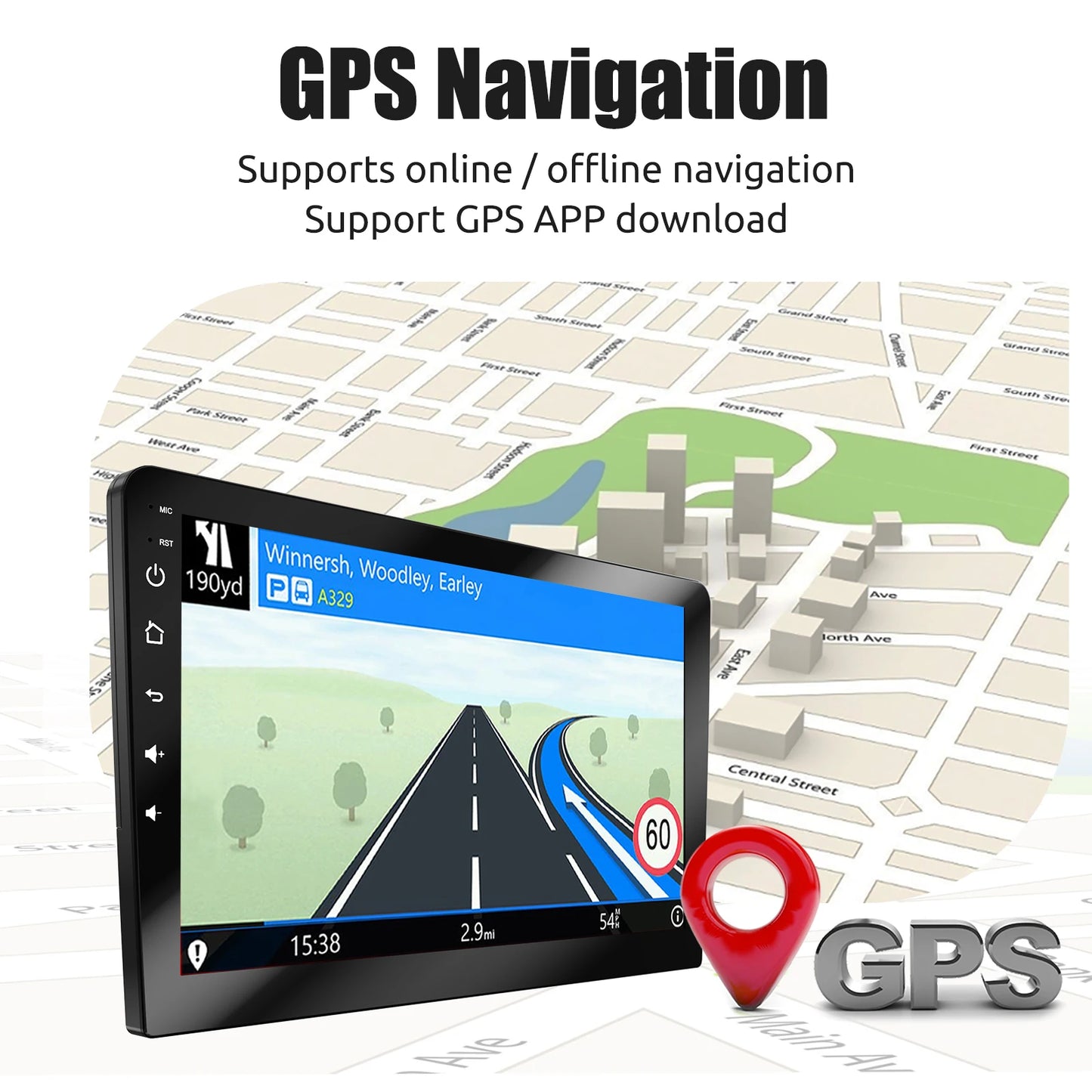 7"/9"/10“ 2 DIN Android 15 4+64G Car Stereo Multimedia Player Universal Carplay Android Auto GPS Navigation FM Radio Touchscreen