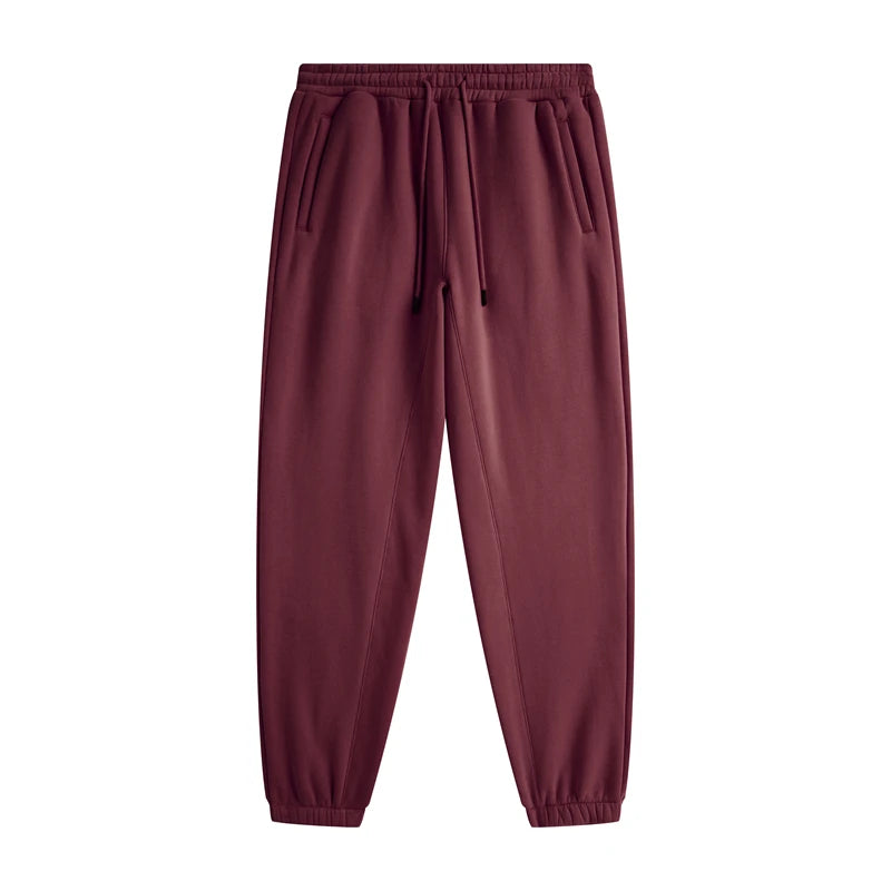 ZODF Trendy Men 345gsm Fleece Sweatpant Unisex Solid Color Loose Retro Hip Hop Winter Joggers Pants Brand Clothes HY0005