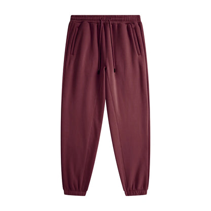ZODF Trendy Men 345gsm Fleece Sweatpant Unisex Solid Color Loose Retro Hip Hop Winter Joggers Pants Brand Clothes HY0005