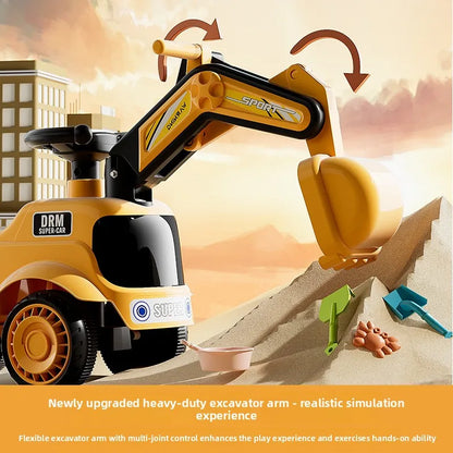 Kids Excavator Rideable Push Car Construction Toy Boys Girls Babies Children's Excavator Scooter Wiggle Car Toys