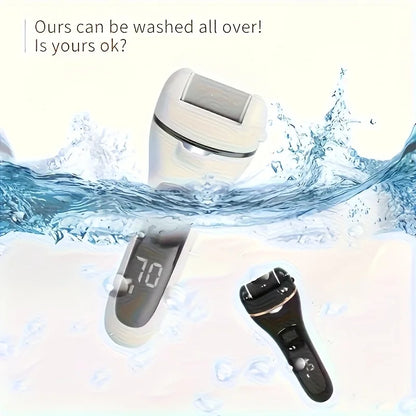 Painless Electric Callus Remover for Feet - Rechargeable Pedicure Wand with 2 Speeds & Roller, Professional Home Foot Care Tool