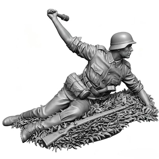 1/16 Scale Resin Figure Model Kit History Miniature Sculpture Fireline Infantry 1 Person Unassembled & Unpainted DIY Diorama Toy