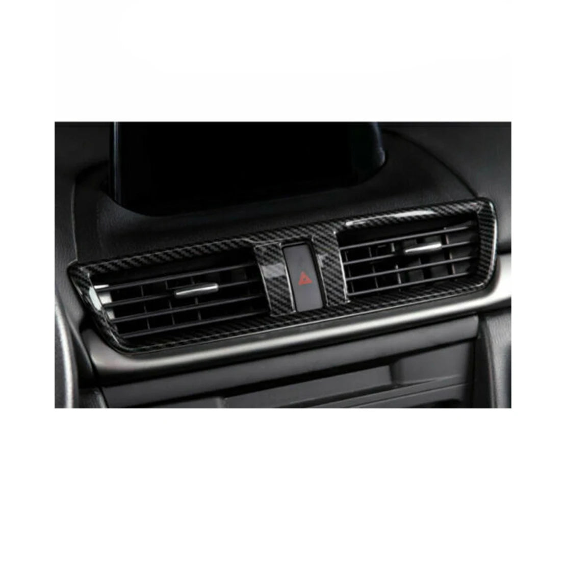 Plastic Middle Air Outlet Vent Cover Trim Frame Decor Fit for Mazda 3 Axela 2014-2016 2017 2018 2019 Black Carbon Fiber Style