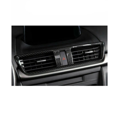Plastic Middle Air Outlet Vent Cover Trim Frame Decor Fit for Mazda 3 Axela 2014-2016 2017 2018 2019 Black Carbon Fiber Style