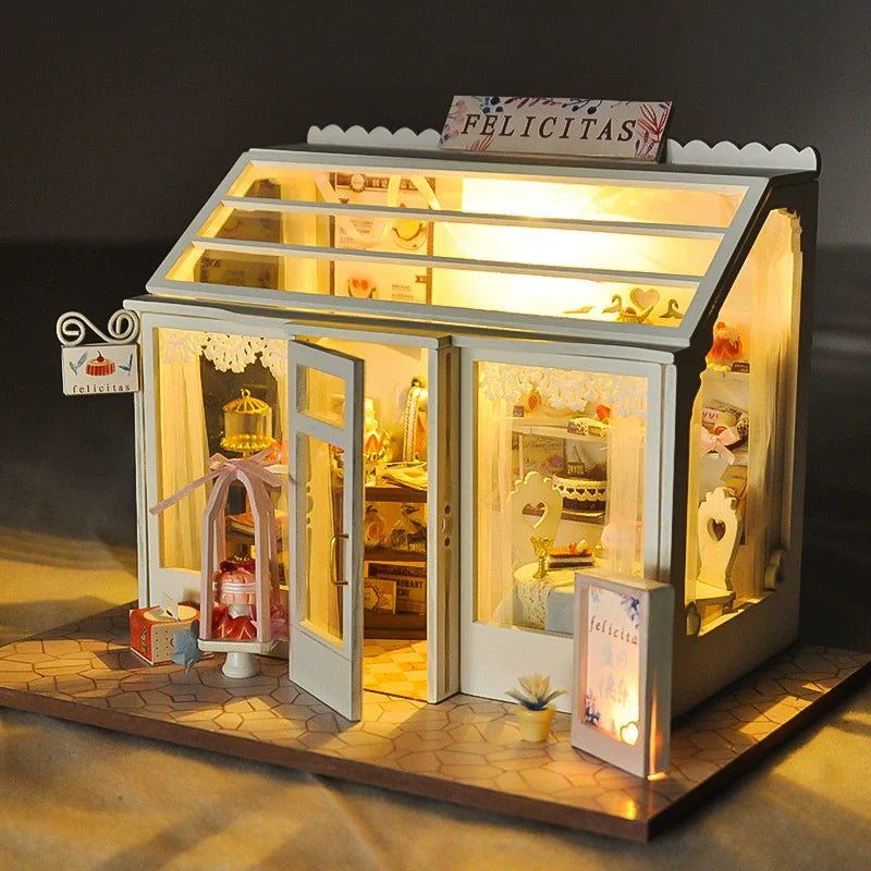 Diy  Doll House Miniature Wooden  Miniatures House Model Kit Birthday Toy Gifts
