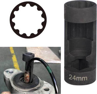Automotive 1/2 Inch Drive 12 Point Suspension Strut Socket Tool 16-24mm Shock Absorber Nut Remover for Car Auto Repair Hand Tool