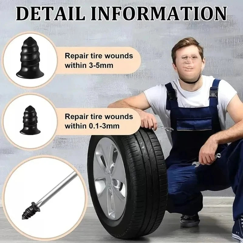 20PCS Car Motorcycle Tubeless Tire Repair Nails Mushroom Rubber Nails Quick Emergency Repair Tool Kit for Electric Vehicle
