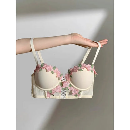 Sweet Innocent Japanese Style Lingerie Set Cute Soft Wireless Bra Gathered Push Up Thin Fabric Summer Lightweight Underwear S-XL