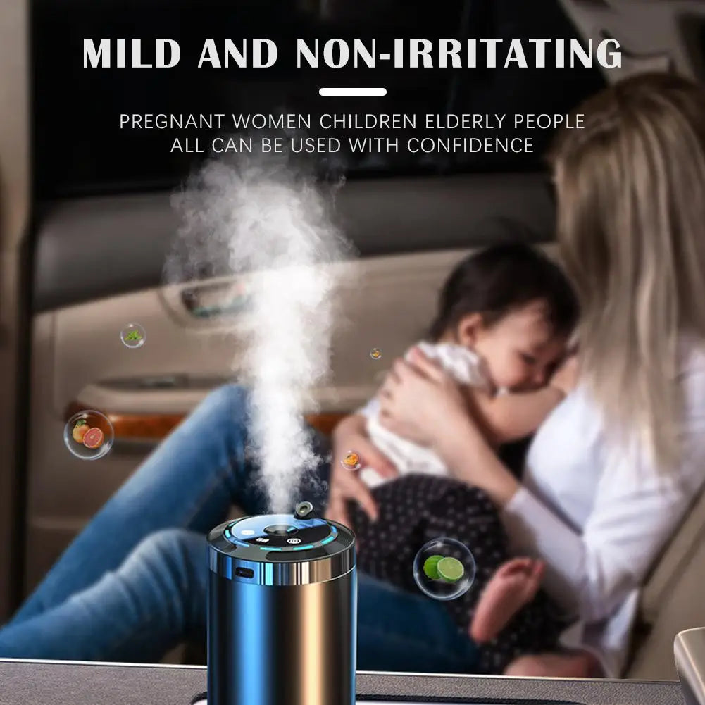 Car Air Freshener LED Light Essential Oil Fragrance Diffuser Smell Distributor USB Rechargeable Aromatherapy Scent Air Refresher