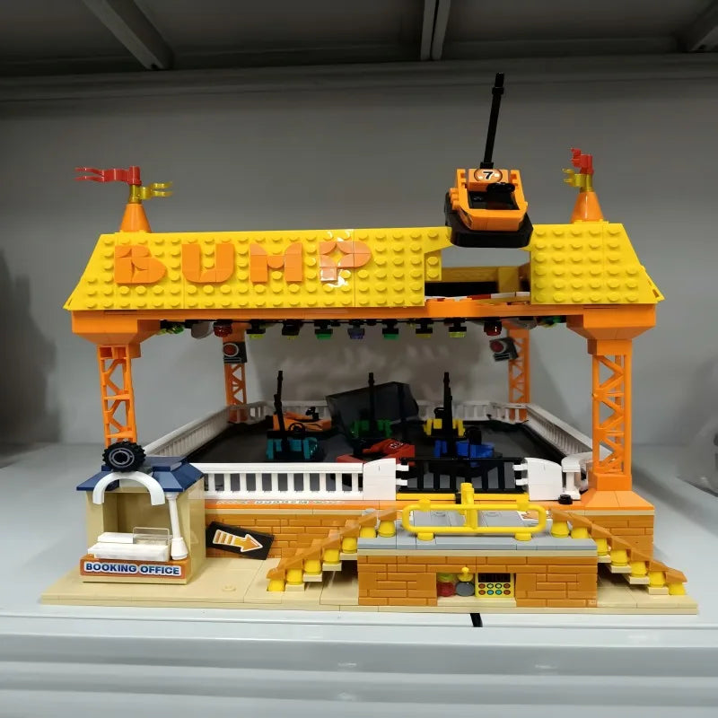 Creative Expert City Street Scene MOC JD037 Amusement Park Bumper Car Model Building Block Toy DIY Toy Festival Gift