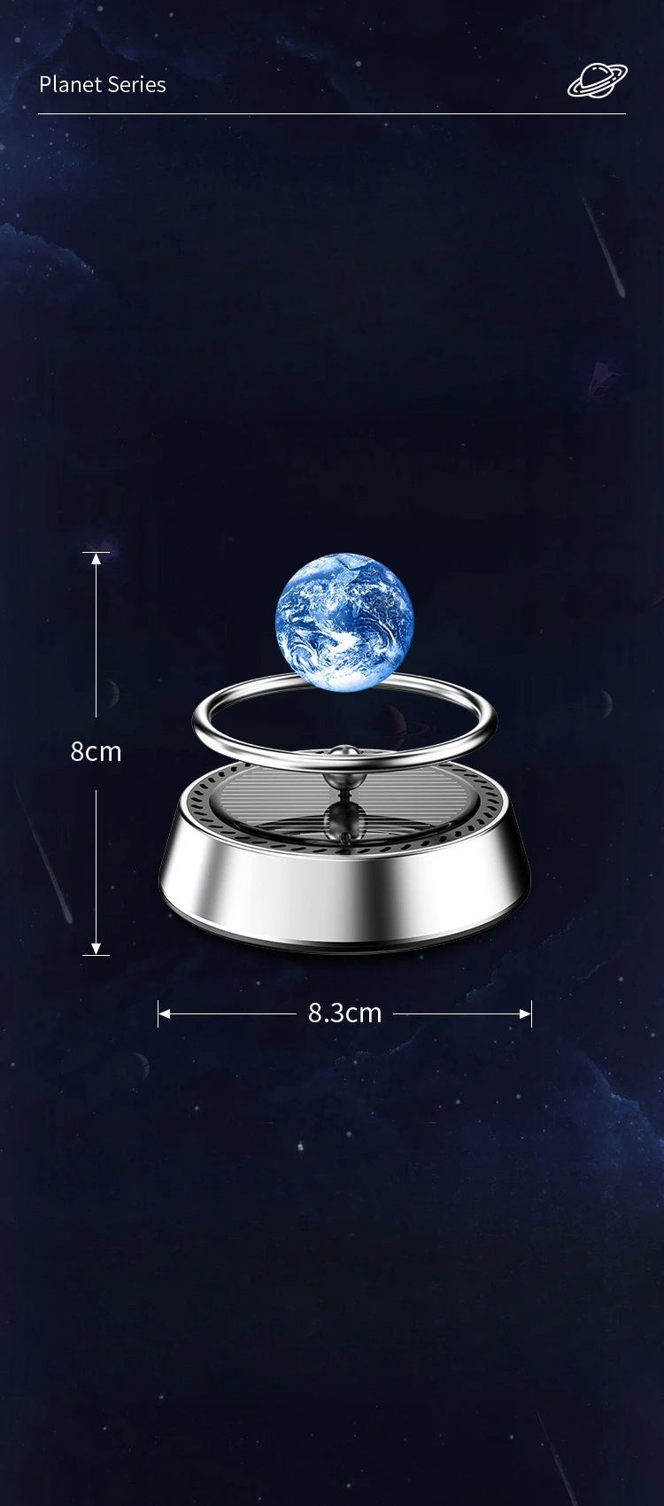 Cross-border solar creative planet console car ornaments car perfume long-lasting fragrance car aroma diffuser
