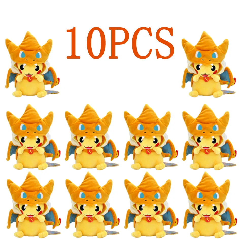 10pcs Pokemon Official Plush Toy - Charmander, Squirtle, Pikachu Plush, Bulbasaur Stuffed Animal Toy, Pokemon Doll Birthday Gift