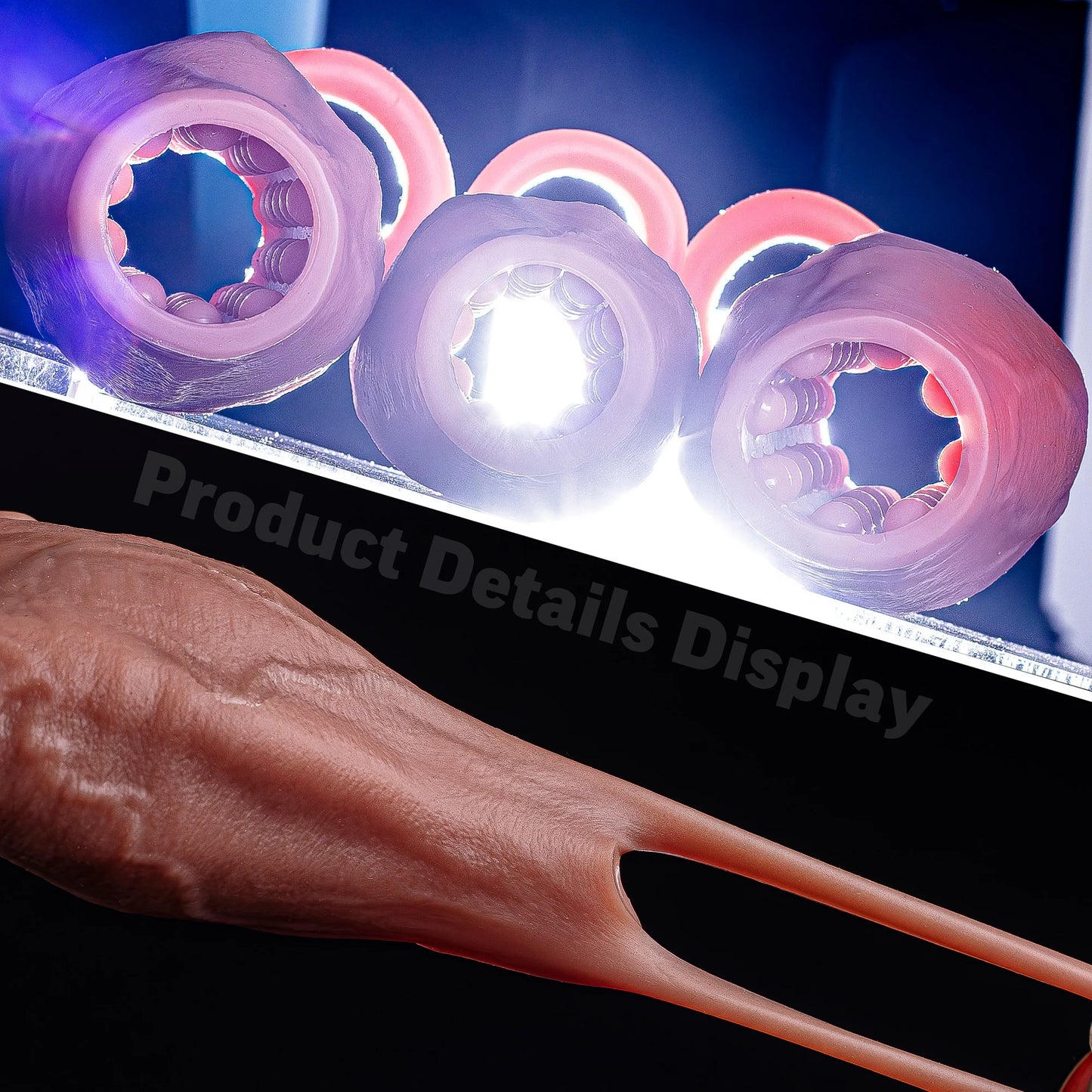 Open-Head Penis Sleeve with Round Granular Beads Dots-Silicone Male Delay Lock Sperm Ejaculation Reusable Cock Extender Sex Toy
