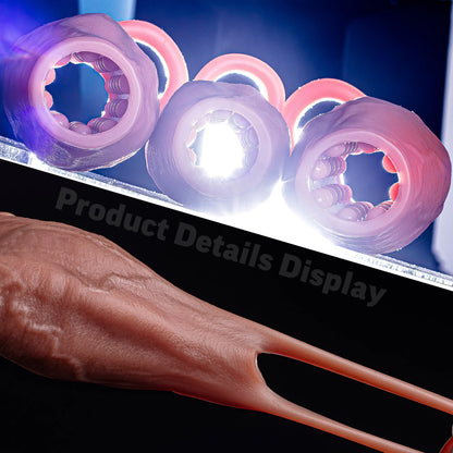 Open-Head Penis Sleeve with Round Granular Beads Dots-Silicone Male Delay Lock Sperm Ejaculation Reusable Cock Extender Sex Toy