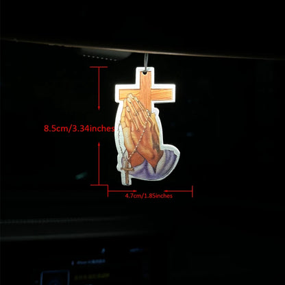 Sincere Prayer, Cross Hilton (Hotel Fragrance) Natural Essential Oil Car Air Freshener |   Long-Lasting 90 Days Hanging Card |   Heatproof & Alcohol-Free |   Safe