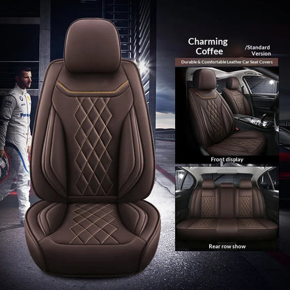 Universal Five-Seater Car Seat Covers Premium Leather Four Seasons Suitable for Most Cars SUVs Off-Road Vehicles
