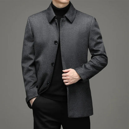 QYLVAWOY Men's Wool and Trench Coats Cashmere Jackets Lapel Man Jacket Coat Autumn Winter Clothes for Man Luxury Business Casual