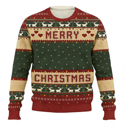 Funny Customizable Photo Ugly Christmas Sweater Personalized DIY Face Family Pullovers 3D Printed Patterned Men/Women Gift Tops