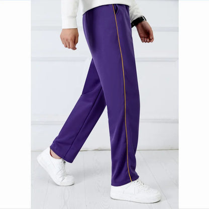 Purple Unisex New Track Pants Casual Sweatpants Mens Striped Bastic Trousers Straight Pants Joggers Simple Work Pants