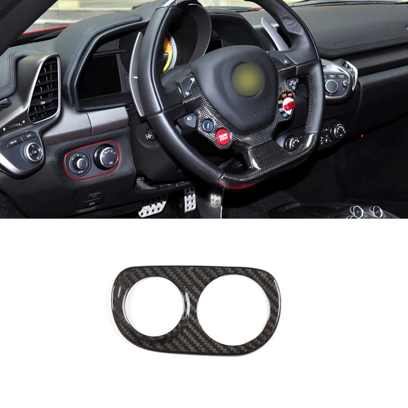 For Ferrari 458 2011-2016 black Real Carbon Fiber Car Gear Shift Window Control Panel Steering wheel Sticker Auto Accessories