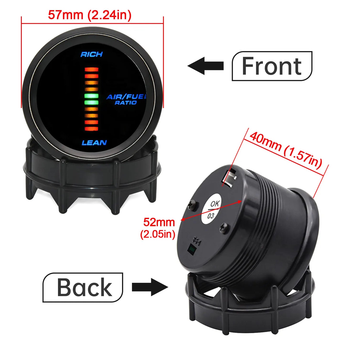 * 52MM Air Fuel Ratio Meter or With Narrowband O2 Oxygen Sensor LED Digital Gauge for Car Racing 12V