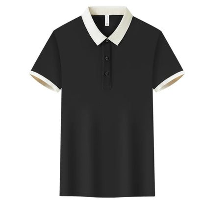 Fashion Contrast Collar Polo Custom Design Casual Business Polo Shirt Print Logo Slim Fit Lapel Short Sleeved Polo Embroidery