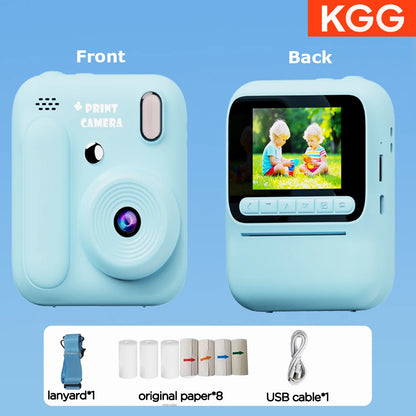 Kids Instant Camera Color Printing Camera 32GB 1080P Thermal Print Toys Camera Print Photo Video Games Music Children Gift