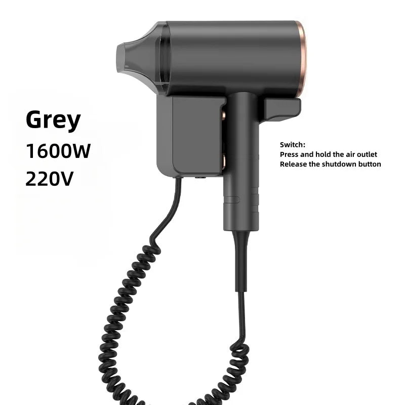 New Hotel And Guesthouse Specific Hair Dryer 1600w High-Power Quick Drying Hole Free Wall Mounted Household Hair Dryer Cylinder