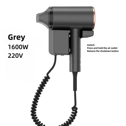 New Hotel And Guesthouse Specific Hair Dryer 1600w High-Power Quick Drying Hole Free Wall Mounted Household Hair Dryer Cylinder