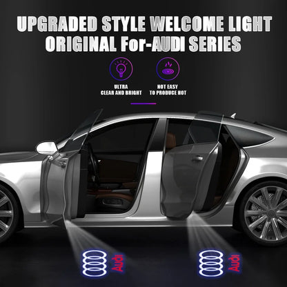2Pcs HD Car Door Car sticker Lamp Car Door Welcome Light For Audi Sline Q3 A5 A7 A3 Q5 Q7 A4L RS Quattro S3 S4 S6 S5 S7 S8