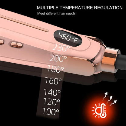 2-in-1-Flat Hair Straightener & Curling Iron, Infrared Ion Reduces Frizz, Suitable for Straight Hair, Curly Hair, Gifts