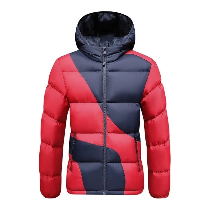 Graphene Self-Heating Men's Winter Jacket Thermal Auto Warm Up Thick Hooded Cotton Coat Outdoor Skiing Sports Loose Fit Parka