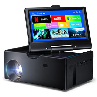 Small Smart TV Mini TV with 7-inch Touchscreen, Built in Apps, Support SD, WiFi, Bluetooth, USB, HDMI Input Kitchen TV Also As