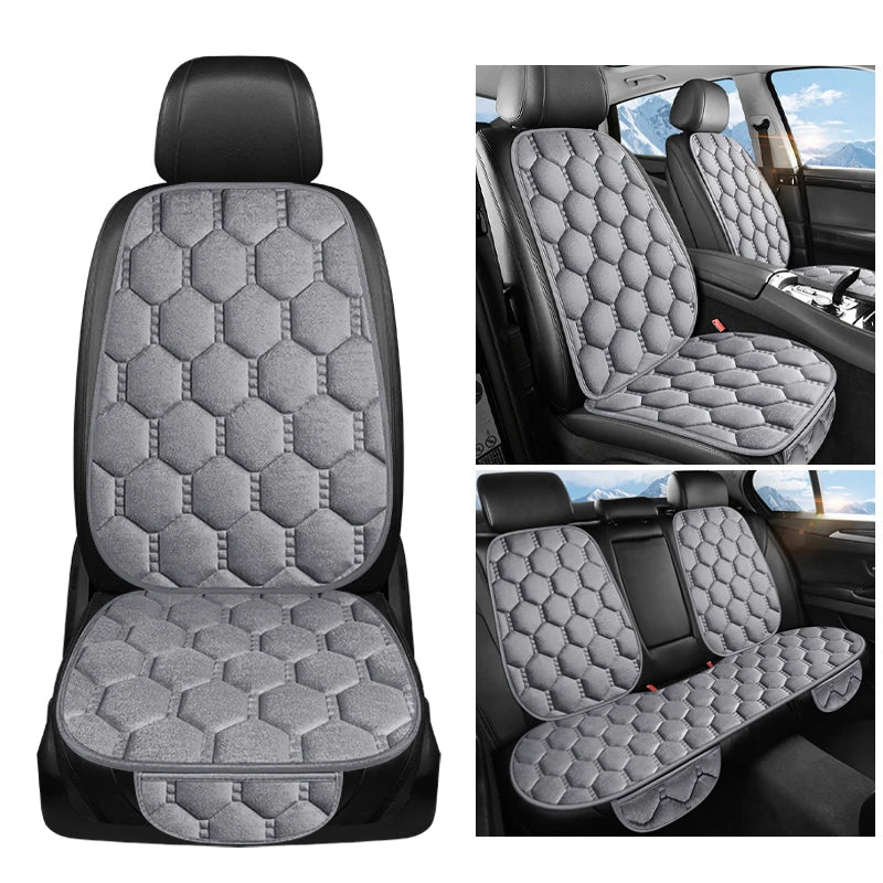 Winter Warm and Thick Velvet Car Seat Cushion Four Seasons Universal Single Seat Small Three piece Plush Warm Five Seat Anti sli